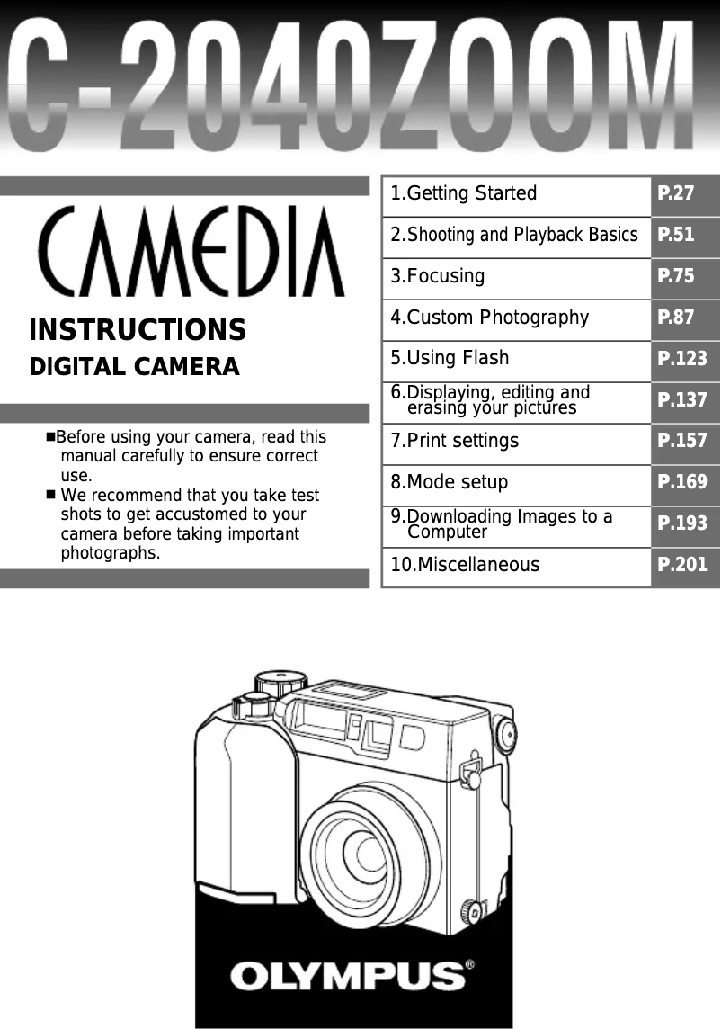 Image de la première page du manuel de l'appareil C-2040
