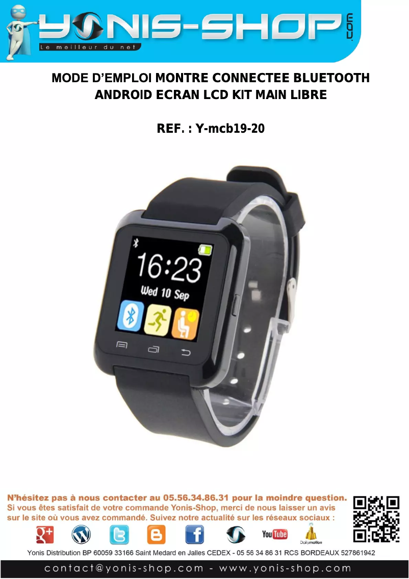 Page n°1 - Manuel utilisateur Yonis Y-MCB19