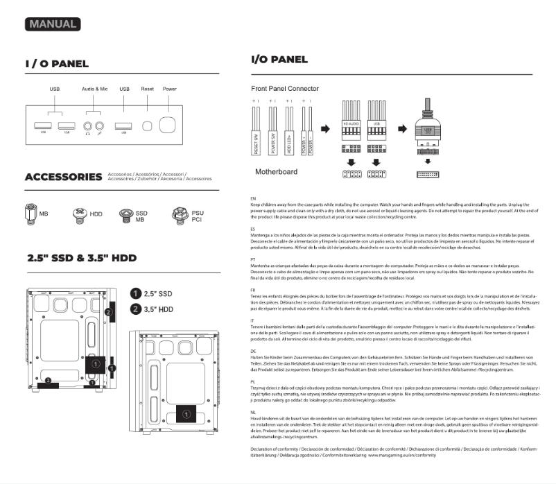 Page 1 de la notice Manuel utilisateur Mars Gaming MC-ME