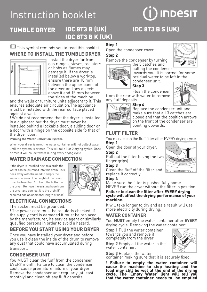 Page n°1 - Mode d'emploi Indesit IDC 8T3 B K (UK)