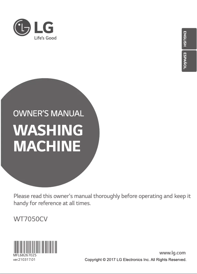 Image de la première page du manuel de l'appareil WT7050CV