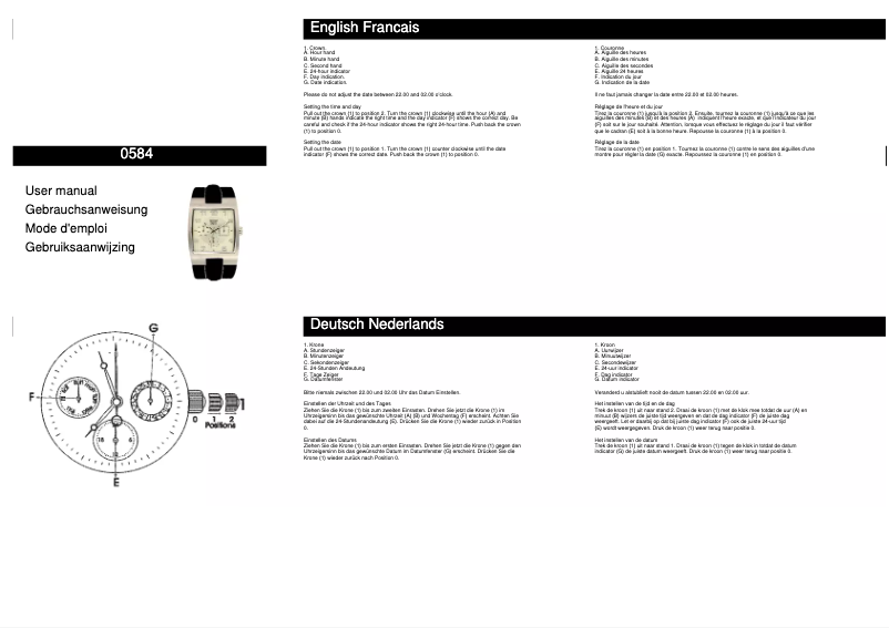 Page 1 de la notice Manuel utilisateur Davis 0584