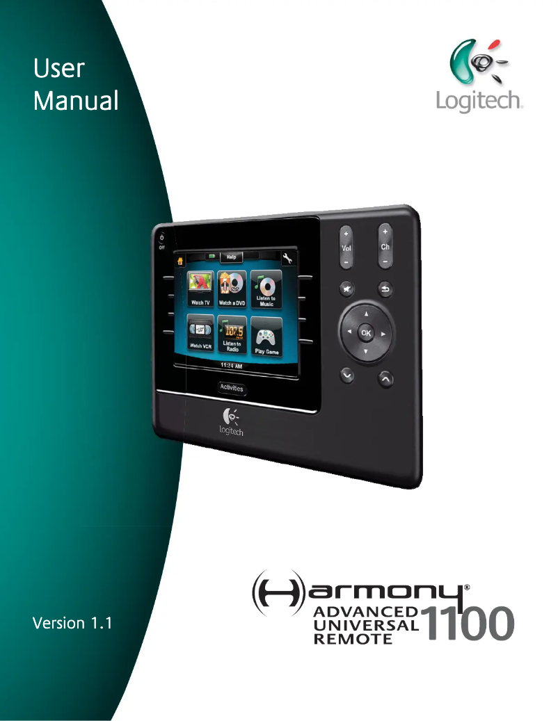 Page 1 de la notice Manuel utilisateur Logitech Harmony 1100