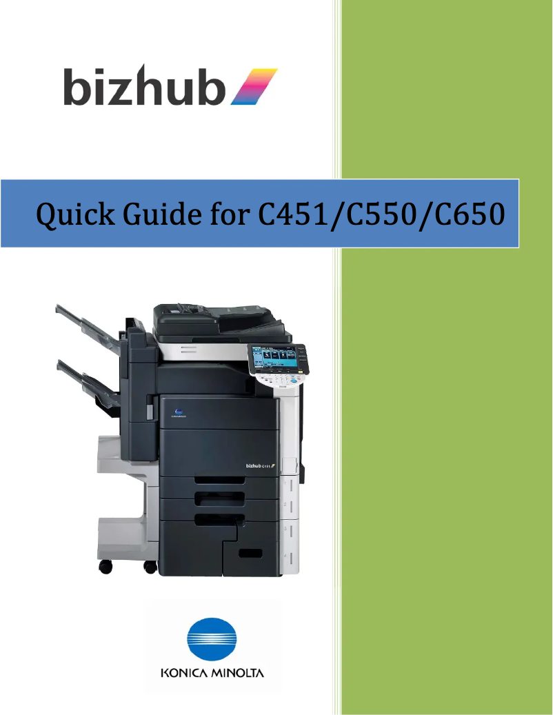 Page n°1 - Manuel utilisateur Konica Minolta bizhub C550