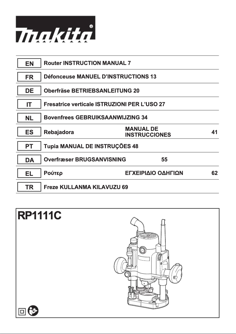 Page 1 de la notice Manuel utilisateur Makita RP1111C