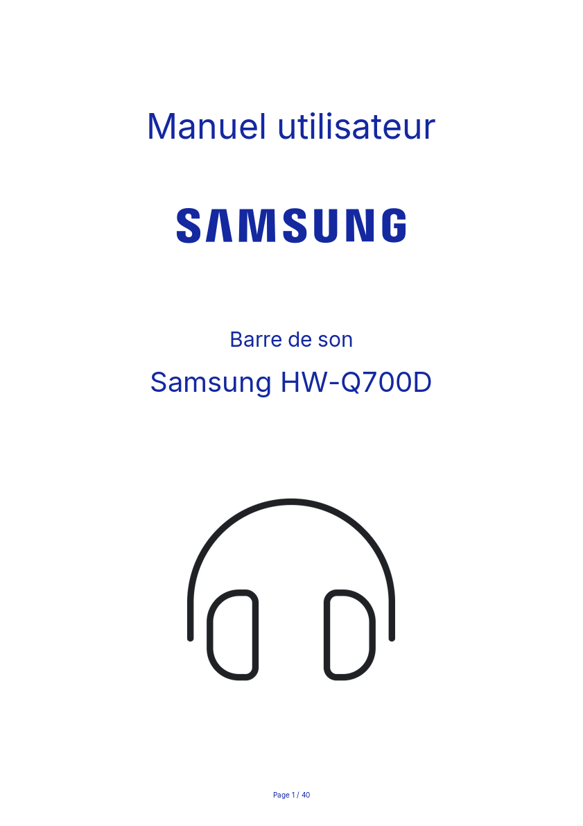 Page n°1 - Manuel utilisateur Samsung HW-Q700D
