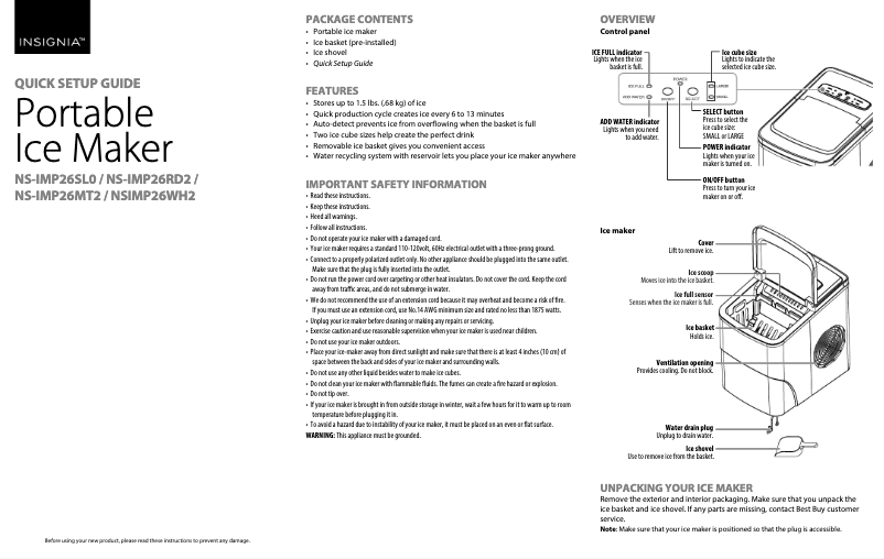 Imagen de la primera página del manual del dispositivo NS-IMP26WH2