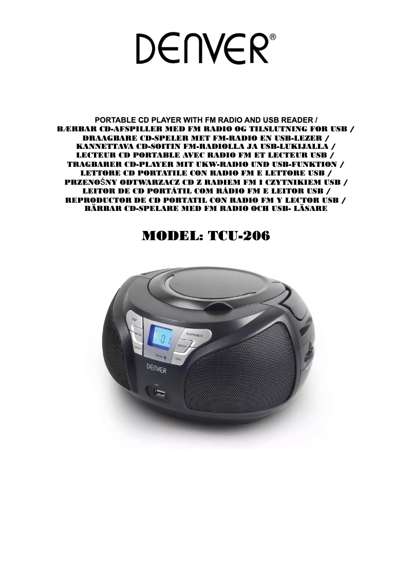 Page n°1 - Manuel utilisateur Denver TCU-206