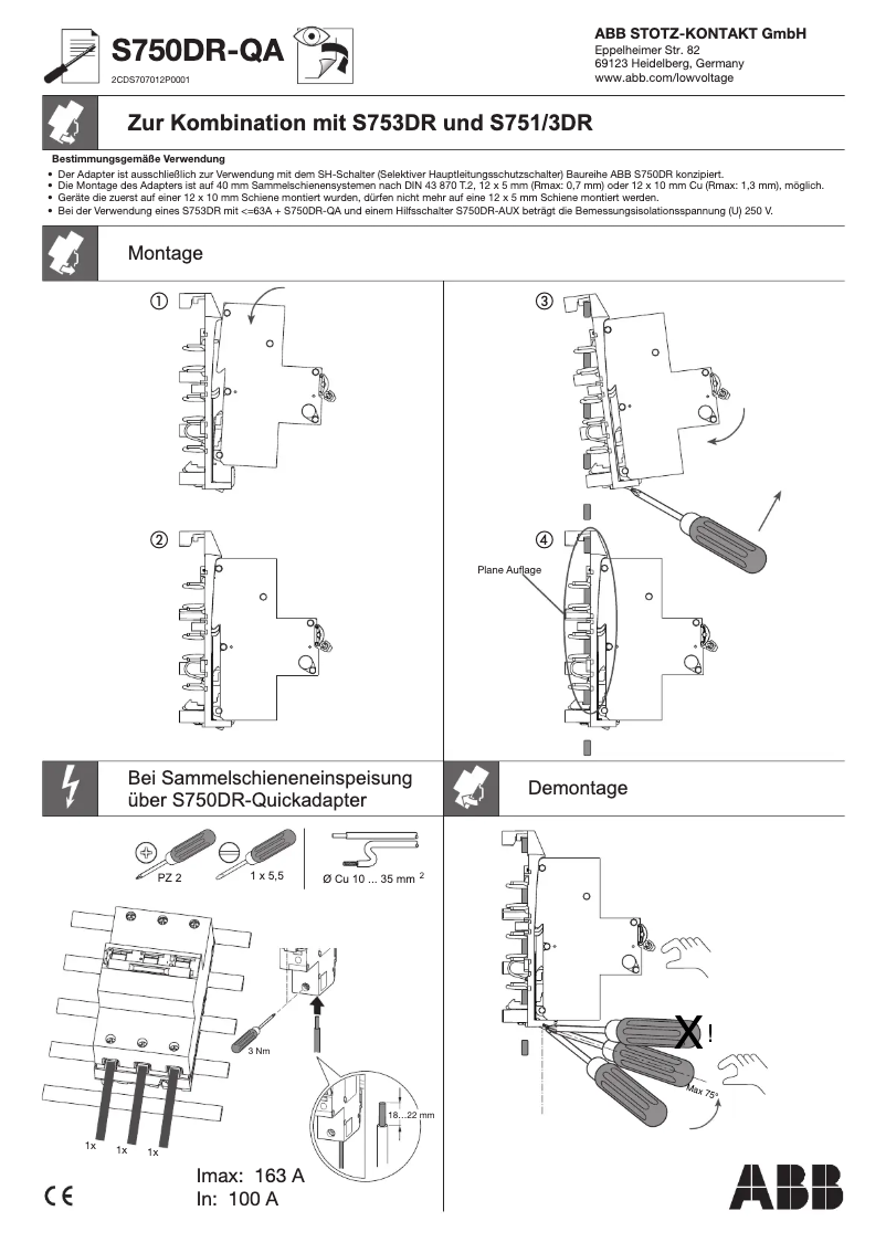 Image de la première page du manuel de l'appareil S750DR-QA