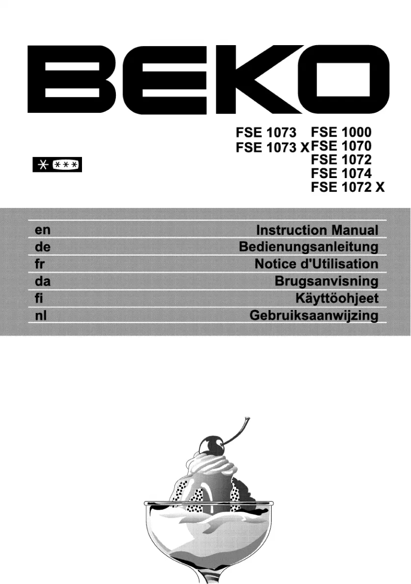 Page n°1 - Manuel utilisateur Beko FSE 1073X