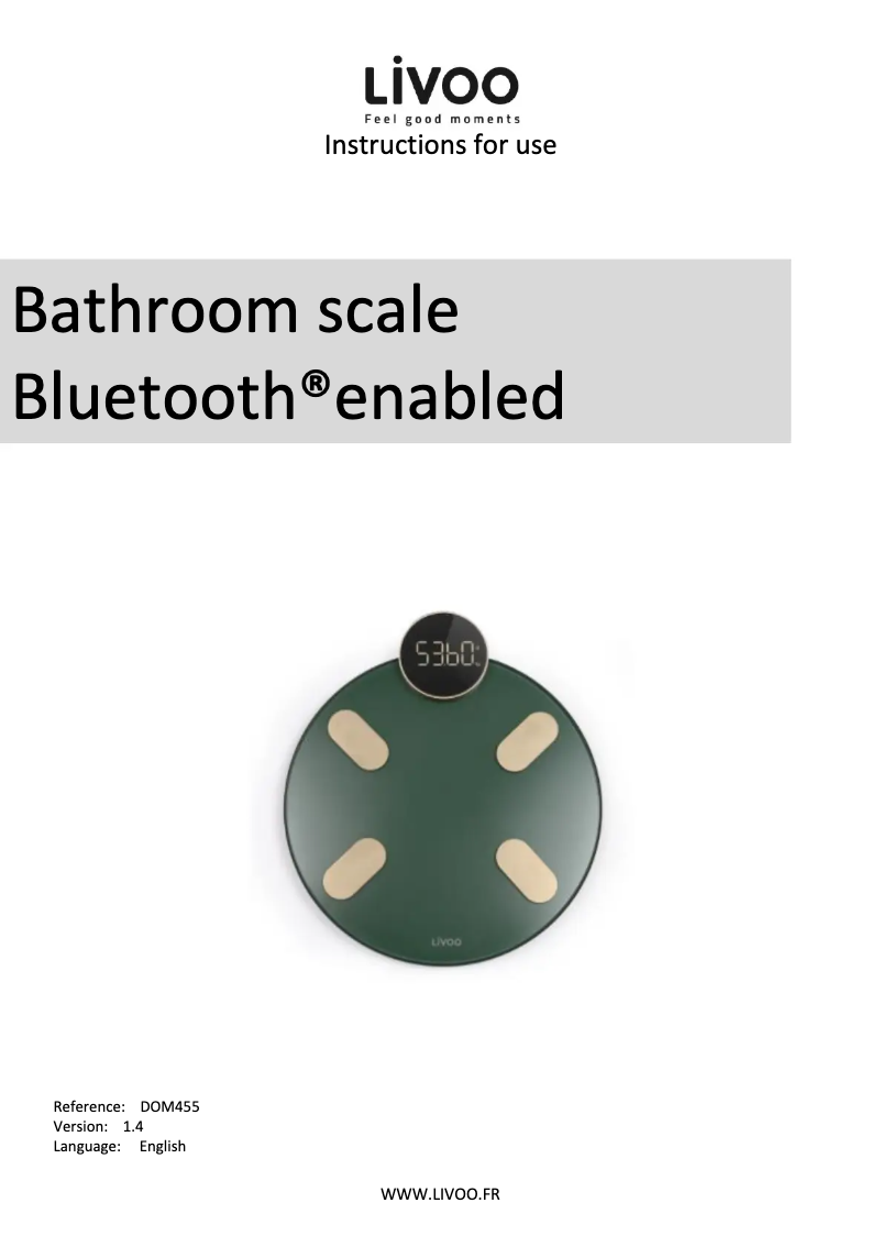 Page n°1 - Manuel utilisateur Livoo DOM455