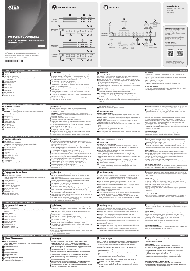 Page n°1 - Manuel utilisateur ATen VM5404HA