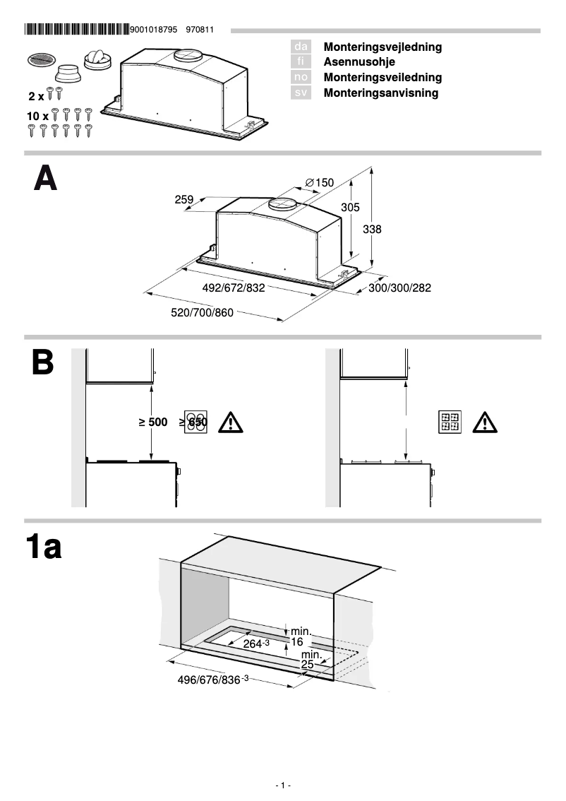 Page 1 de la notice Guide d'installation Bosch DHL785C
