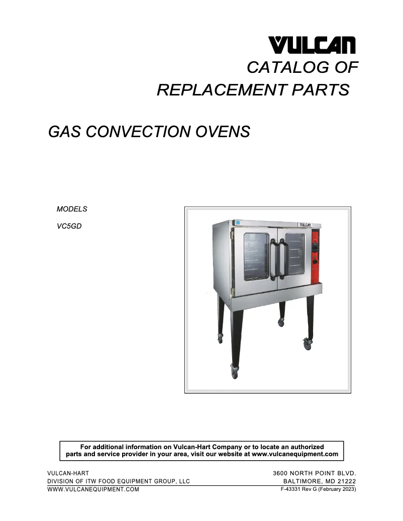 Page 1 de la notice Catalogue Vulcan VC5GD
