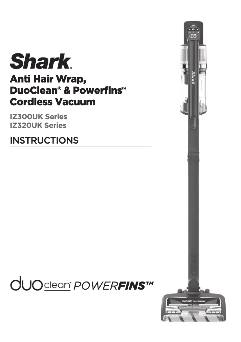 Page 1 de la notice Manuel utilisateur Shark DuoClean Powerﬁns IZ320UKT
