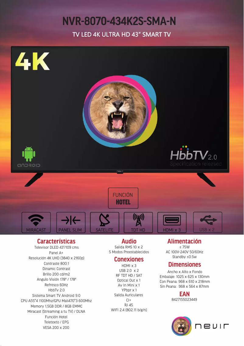 Page 1 de la notice Brochure Nevir NVR-8070-434K2S-SMA-N