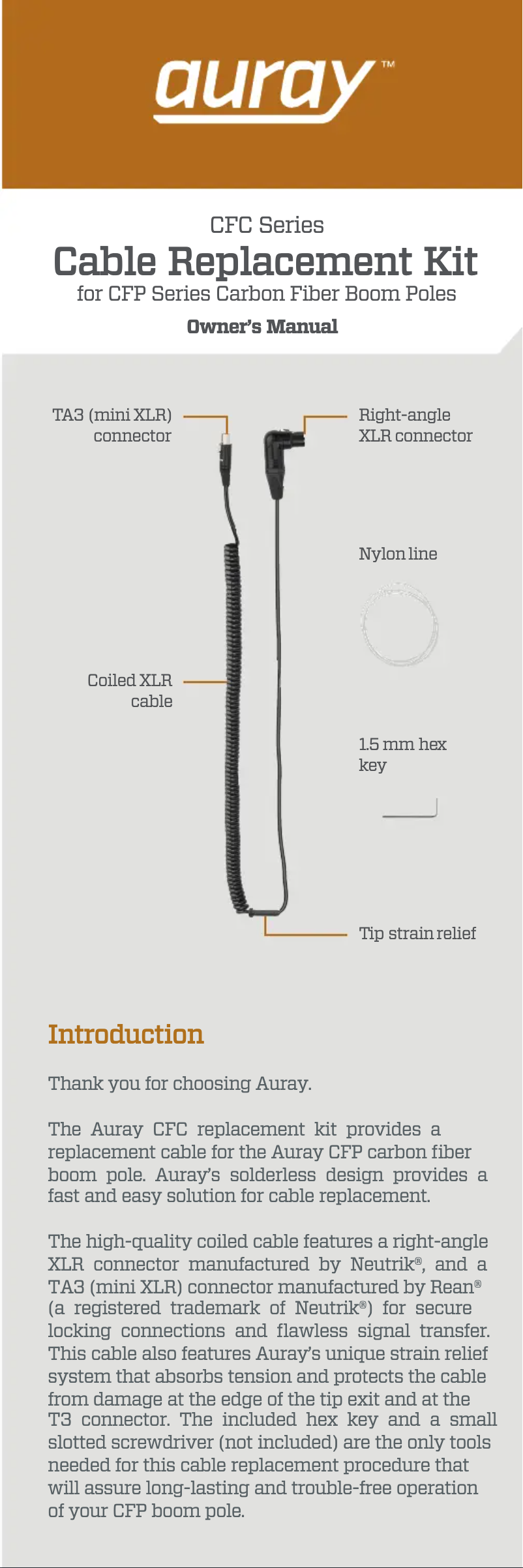 Page 1 de la notice Manuel utilisateur Auray CFC-610