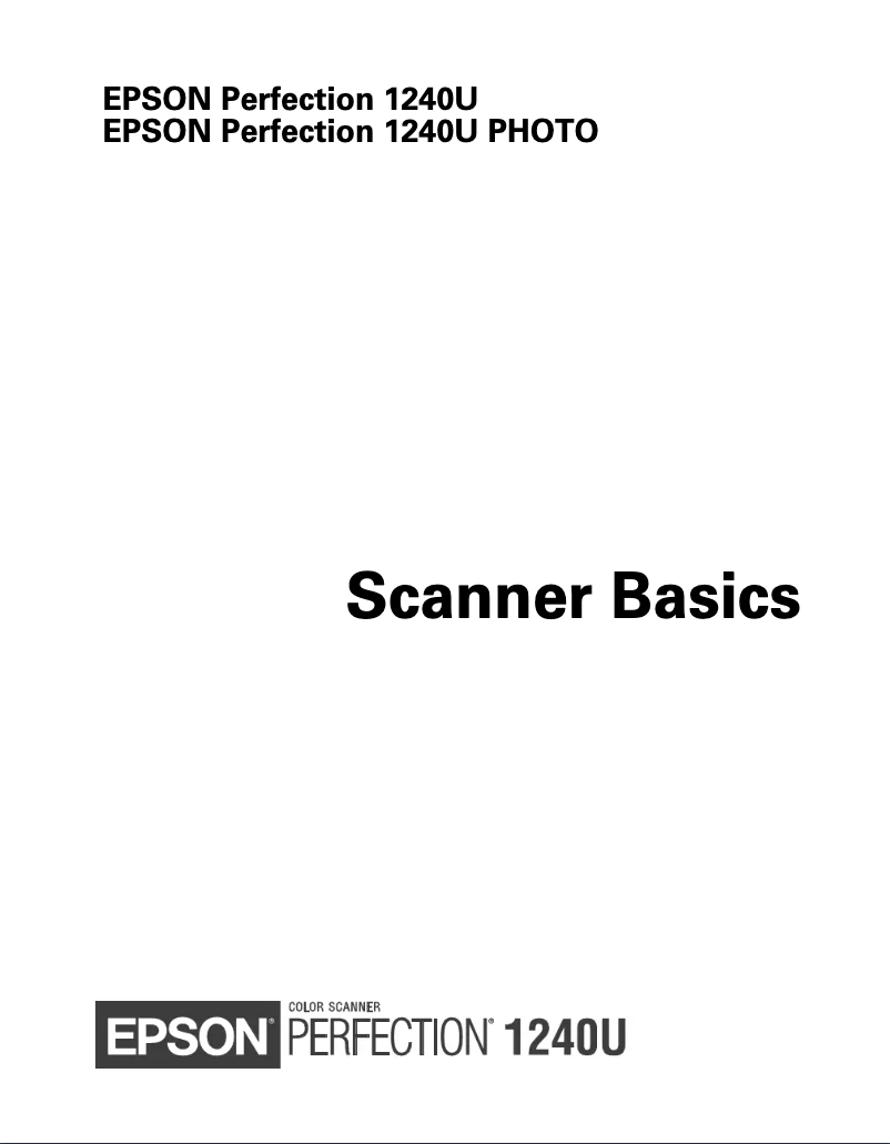 Page 1 de la notice Manuel utilisateur Epson Perfection 1240U