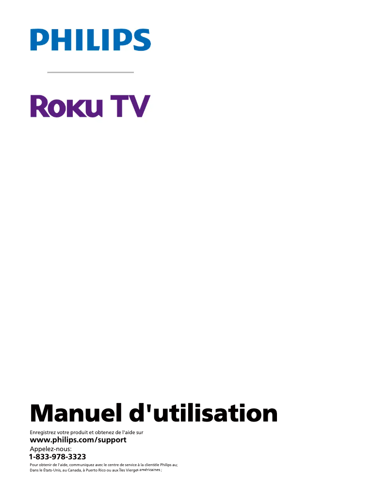 Page n°1 - Manuel utilisateur Philips Roku 43PUL6673