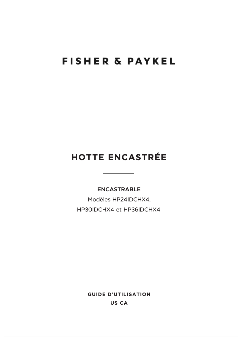 Page n°1 - Manuel utilisateur Fisher & Paykel HP24IDCHX4