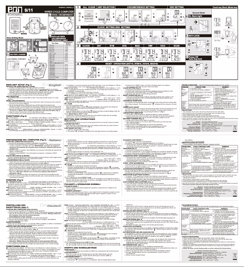 Page n°1 - Manuel utilisateur Echowell Eon-9