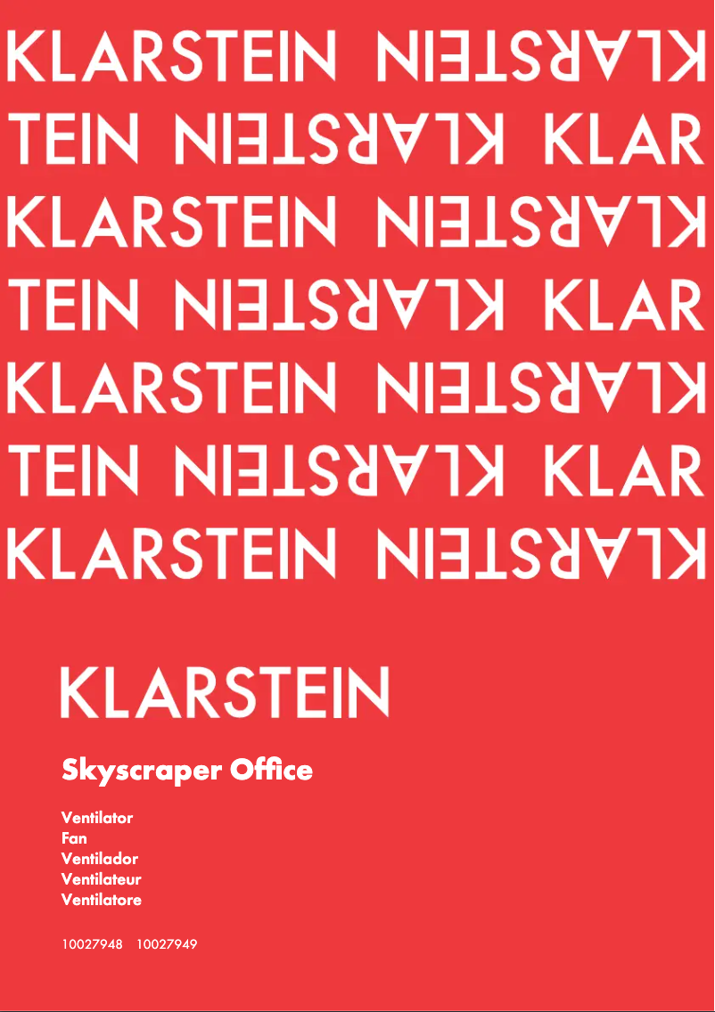 Page 1 of the manual User Manual Klarstein Skyscraper Office