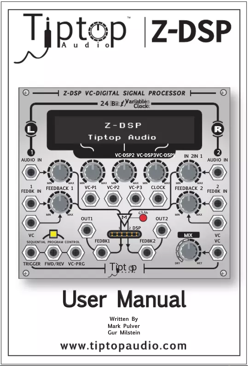 Page 1 de la notice Manuel utilisateur Tiptop Audio Z-DSP