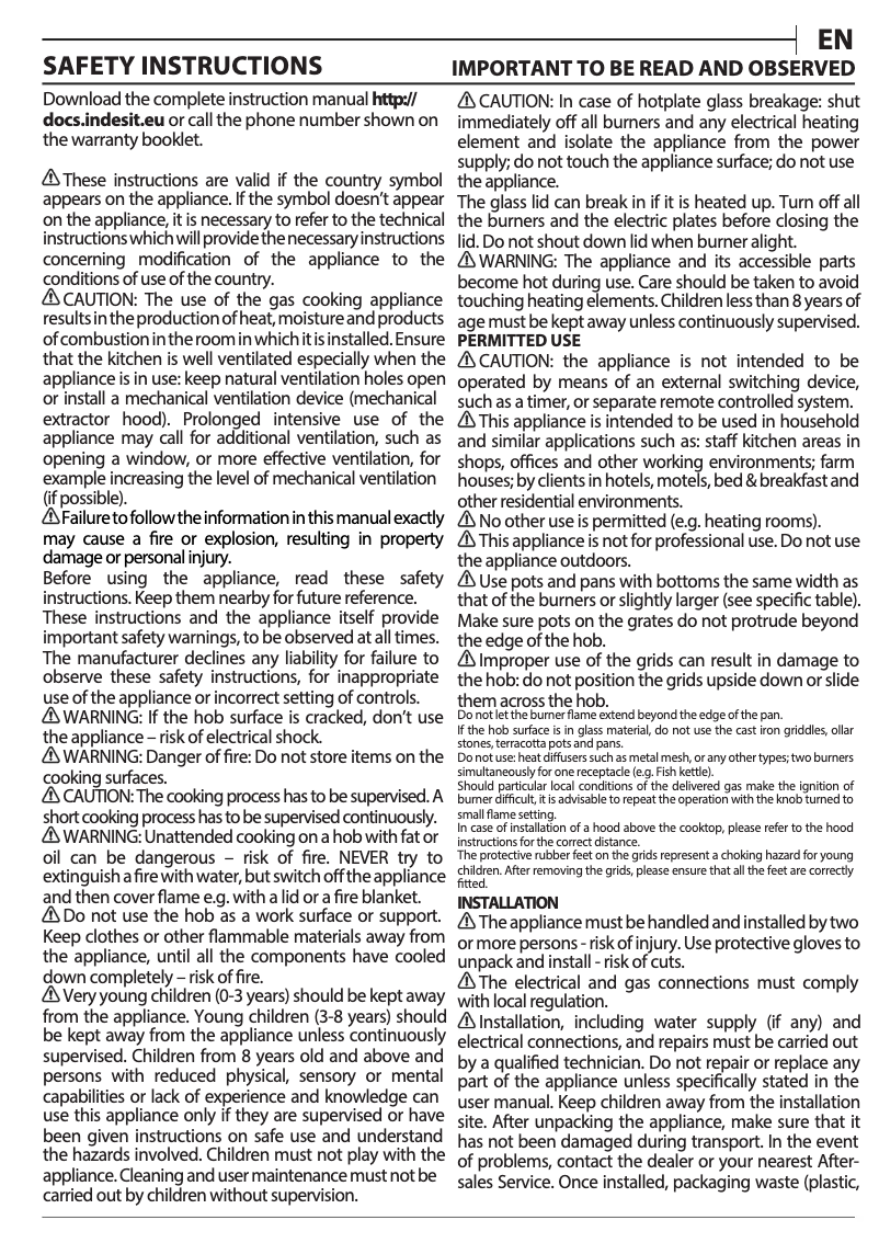 Image de la première page du manuel de l'appareil ING 72T/BK