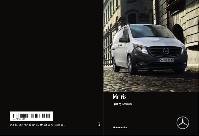 Página 1 del manual Manual de usuario Mercedes-Benz Metris (2017)