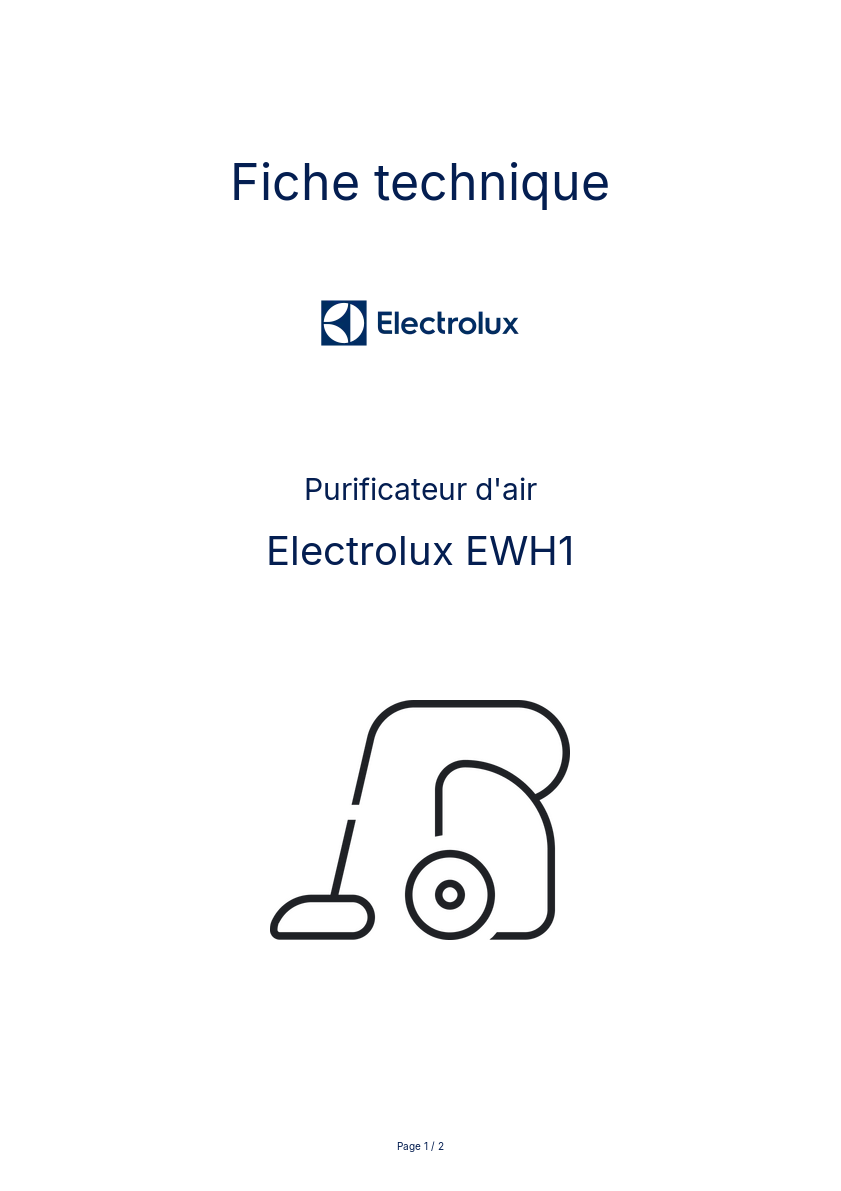 Image de la première page du manuel de l'appareil EWH1