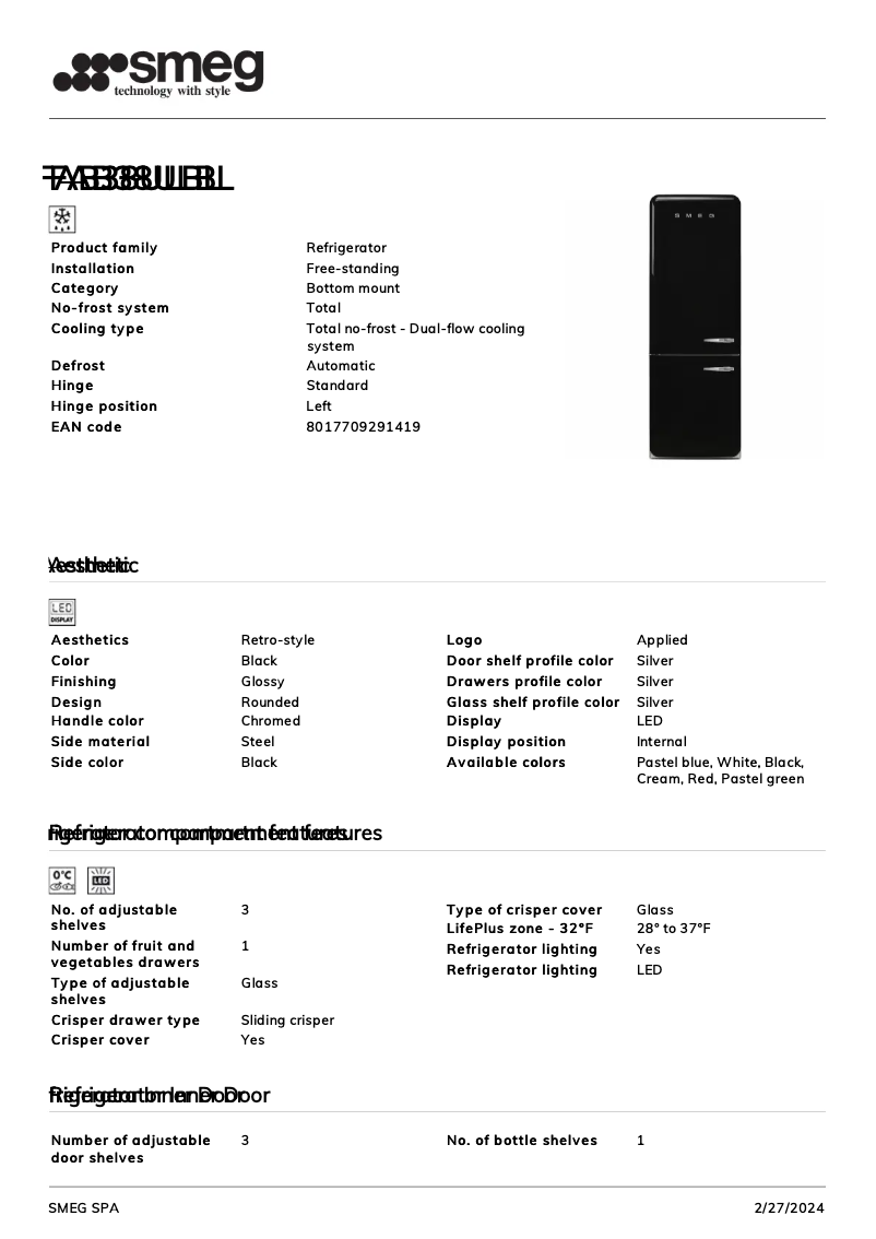 Image de la première page du manuel de l'appareil FAB38ULBL