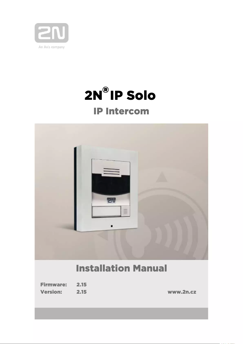 Page n°1 - Manuel utilisateur 2N Telecommunications IP Solo