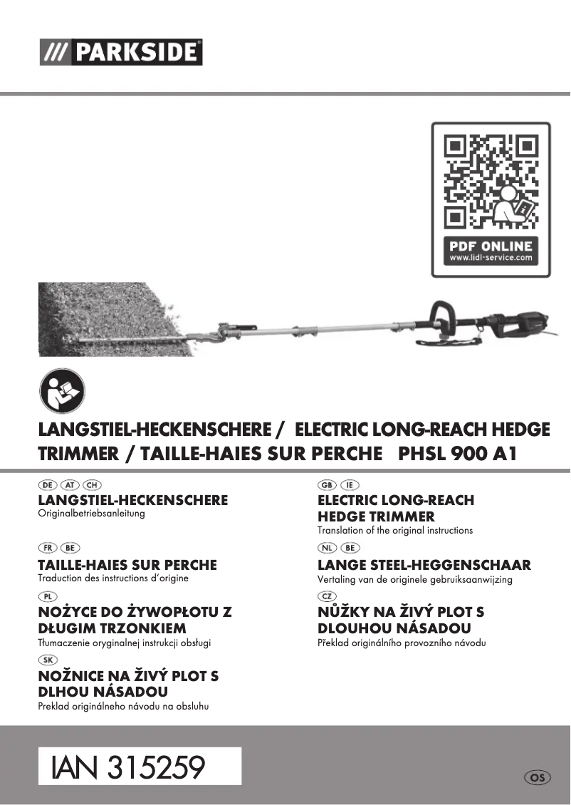 Page 1 de la notice Manuel utilisateur Parkside PHSL 900 A1