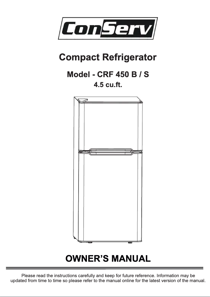 Image de la première page du manuel de l'appareil CRF450S