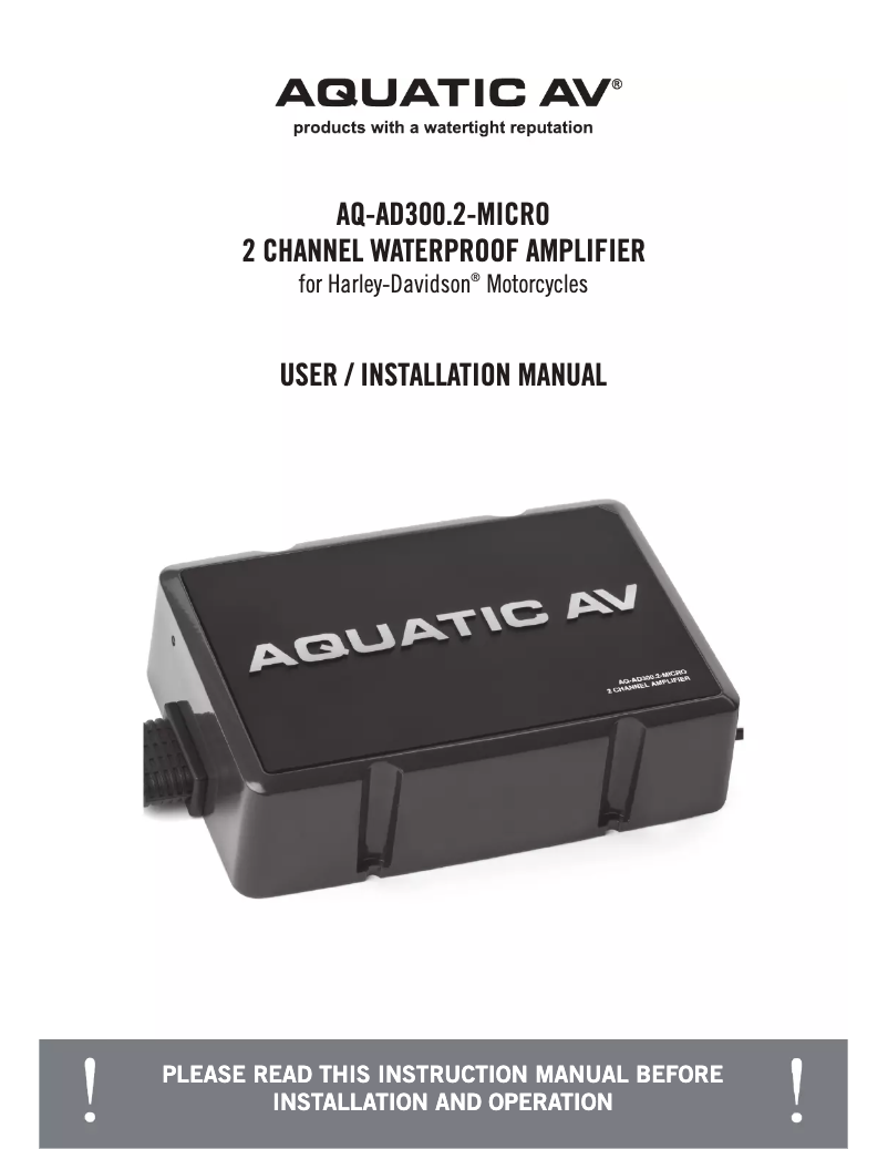 Image de la première page du manuel de l'appareil AQ-AD300.2MICRO