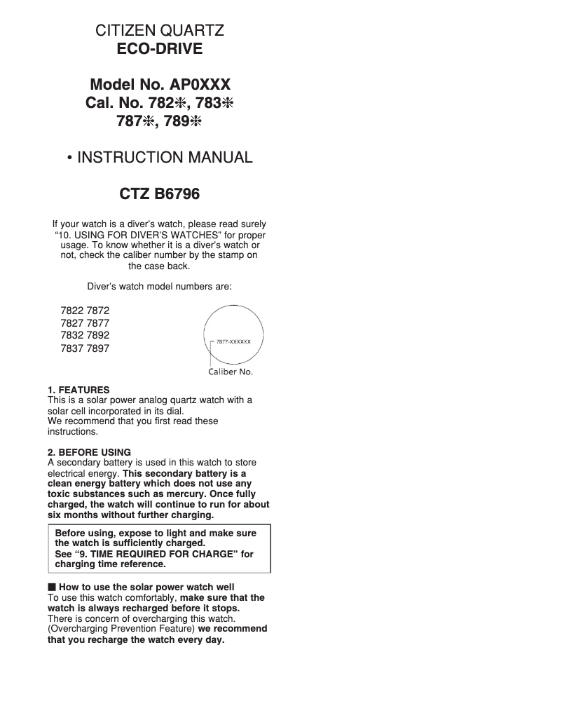Página 1 del manual Manual de usuario Citizen CAL 7897