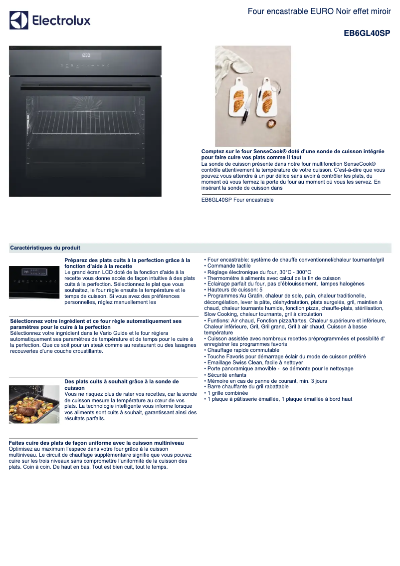 Page n°1 - Fiche technique Electrolux EB6GL40SP