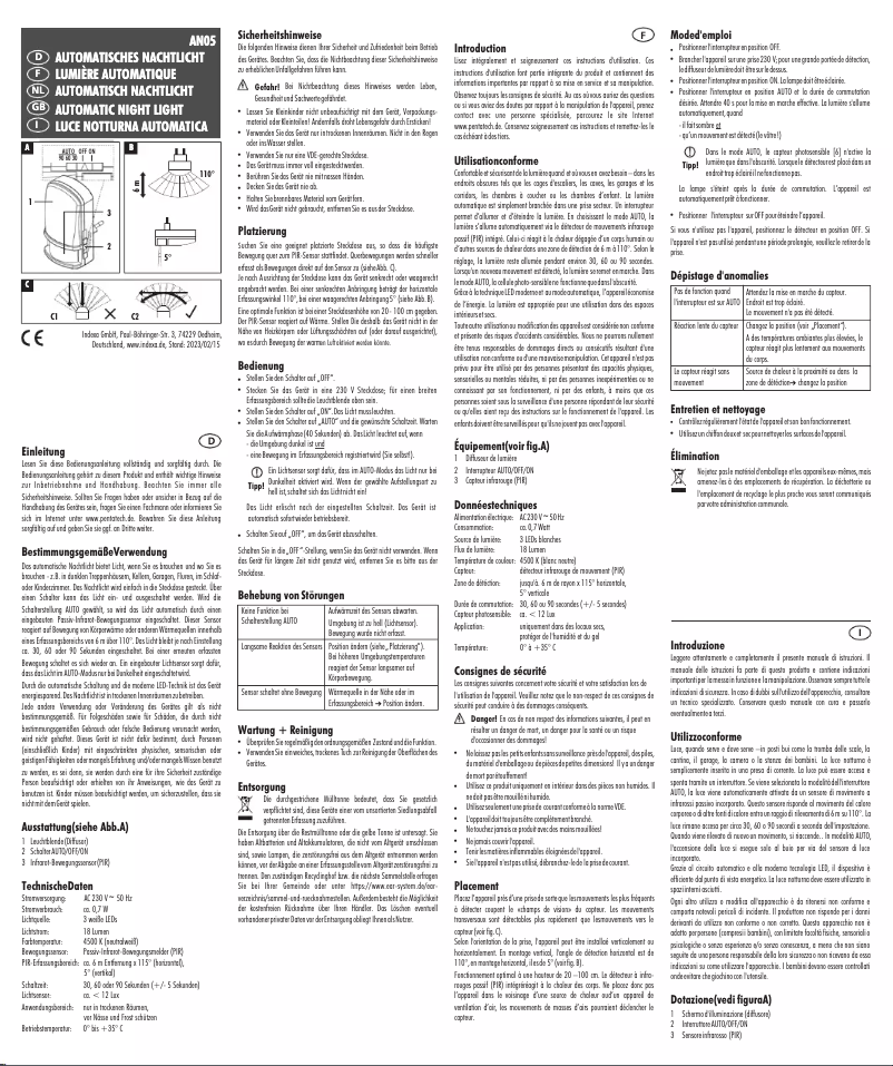 Page 1 of the manual User Manual Pentatech AN05