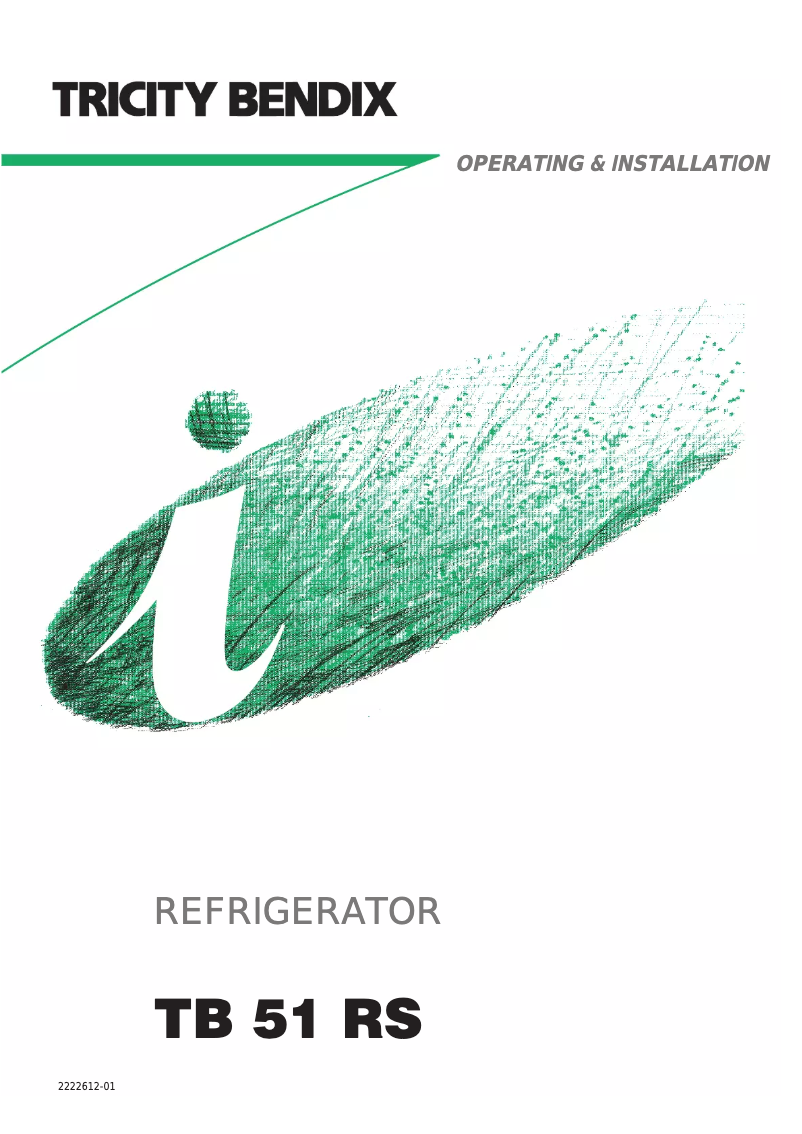 Page n°1 - Manuel utilisateur Tricity Bendix TB51RS