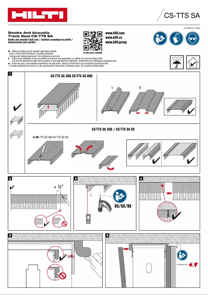 Page n°1 - Instructions / montage Hilti CS-TTS SA