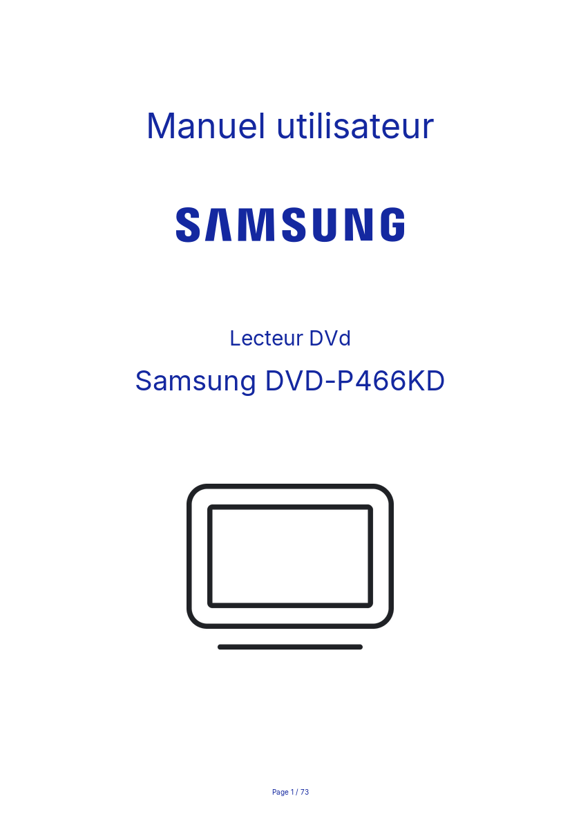 Image de la première page du manuel de l'appareil DVD-P466KD