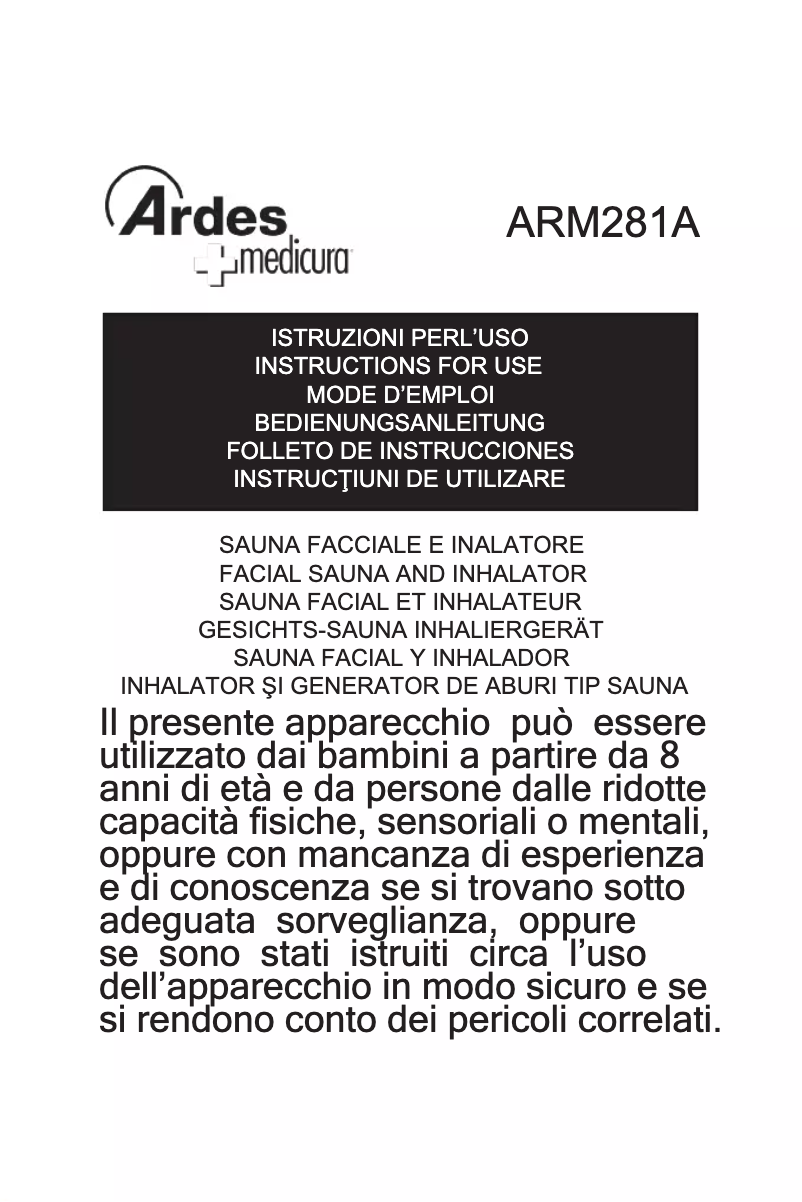 Page n°1 - Manuel utilisateur Ardes ARM281A