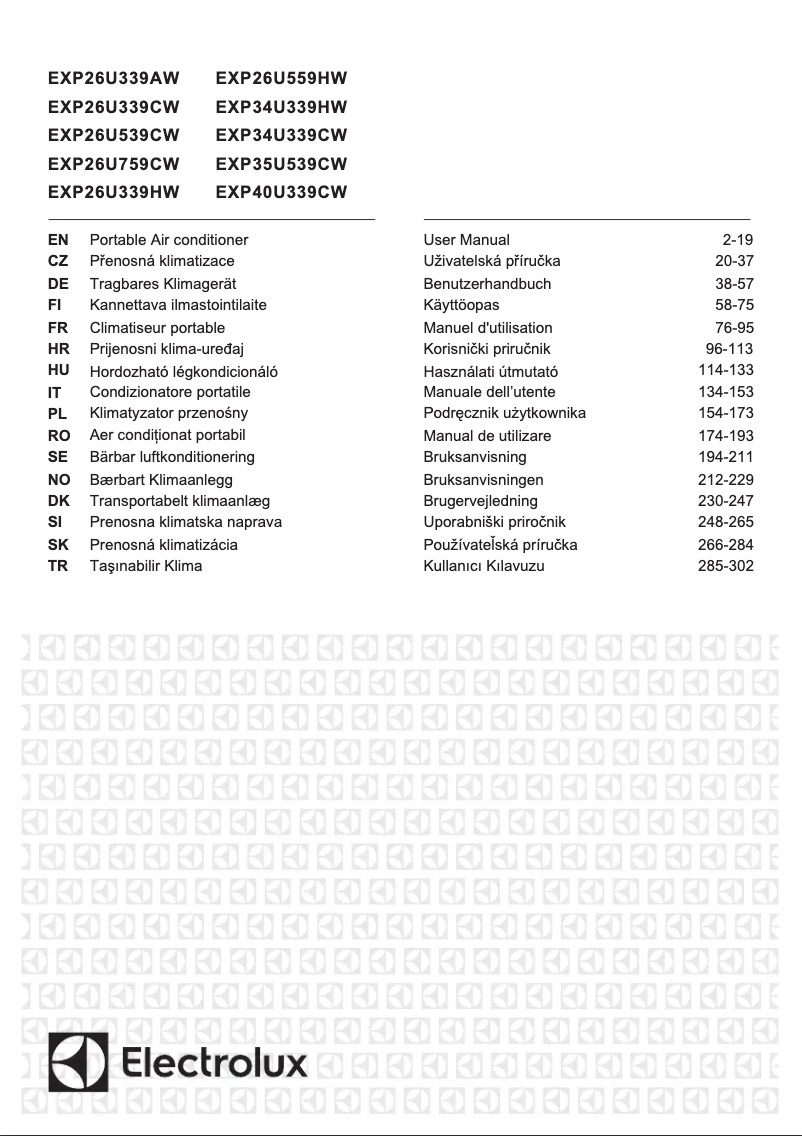 Page 1 de la notice Manuel utilisateur Electrolux EXP40U339CW