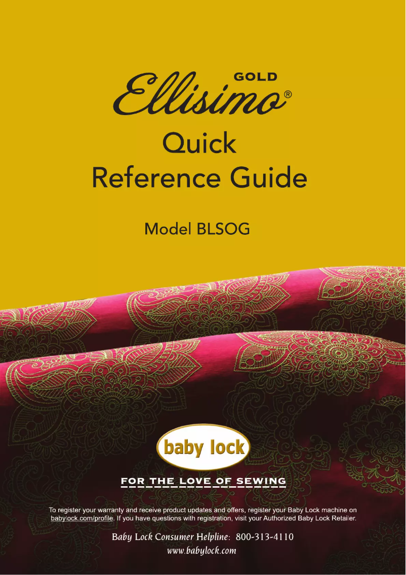 Page 1 de la notice Manuel utilisateur Baby Lock Ellisimo Gold
