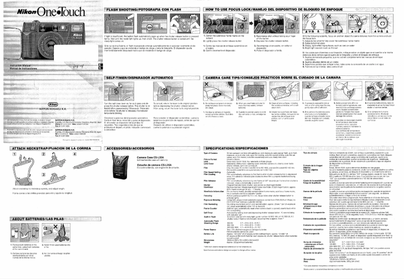 Page 1 de la notice Manuel utilisateur Nikon One Touch Pop Up