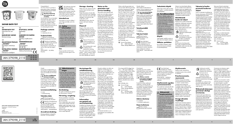 Page 1 de la notice Manuel utilisateur Playtive IAN 379398