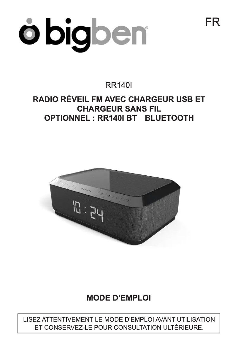 Page 1 de la notice Manuel utilisateur Bigben RR140I