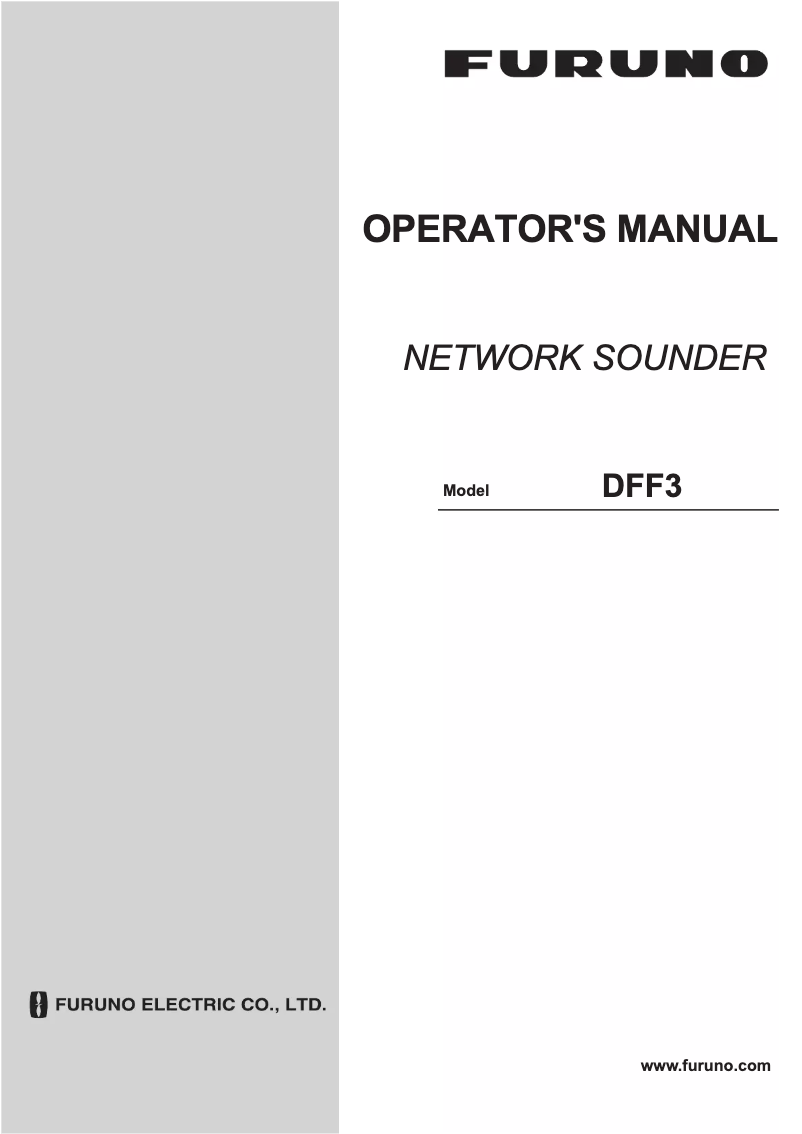 Page 1 de la notice Manuel utilisateur Furuno DFF3