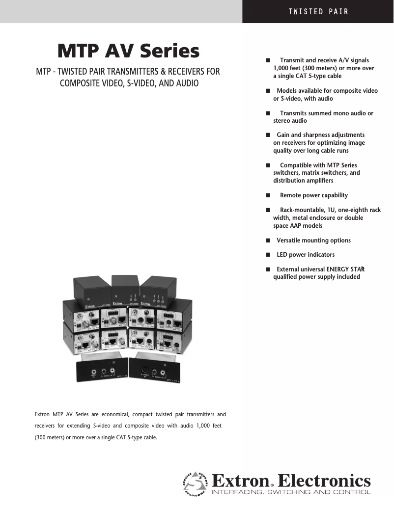 Page n°1 - Manuel utilisateur Extron MTP R AV