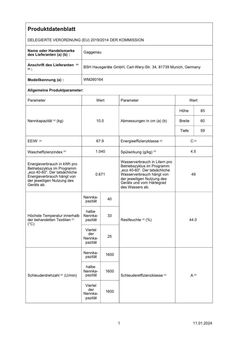 Image de la première page du manuel de l'appareil WM260164